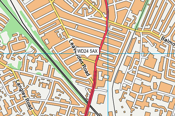 WD24 5AX map - OS VectorMap District (Ordnance Survey)