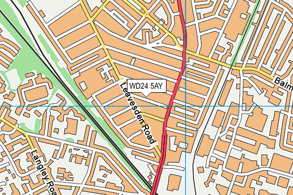 WD24 5AY map - OS VectorMap District (Ordnance Survey)