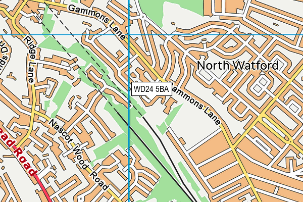 WD24 5BA map - OS VectorMap District (Ordnance Survey)