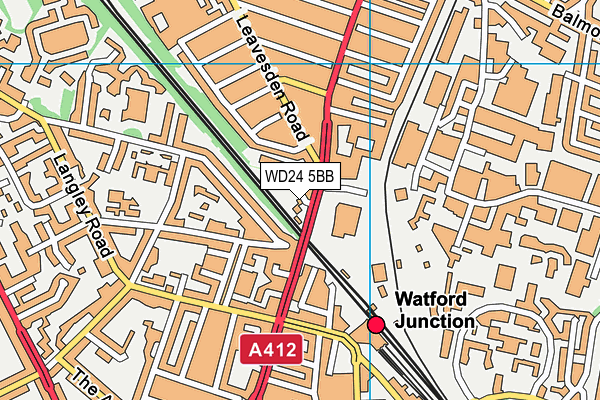WD24 5BB map - OS VectorMap District (Ordnance Survey)
