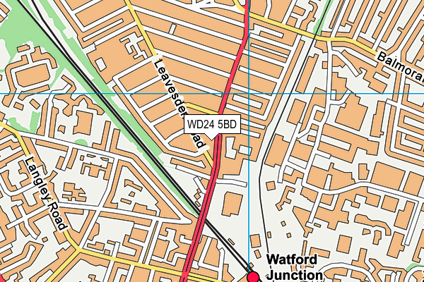 WD24 5BD map - OS VectorMap District (Ordnance Survey)