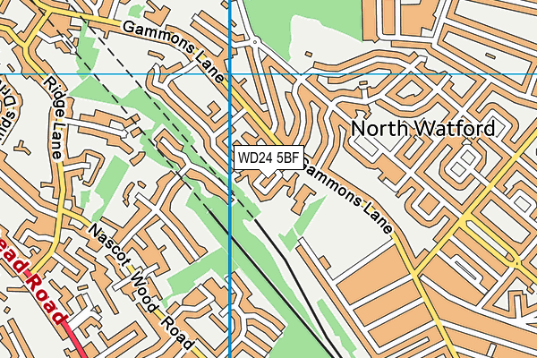 WD24 5BF map - OS VectorMap District (Ordnance Survey)