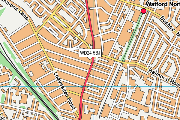 WD24 5BJ map - OS VectorMap District (Ordnance Survey)