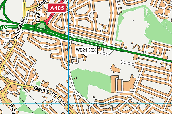 WD24 5BX map - OS VectorMap District (Ordnance Survey)