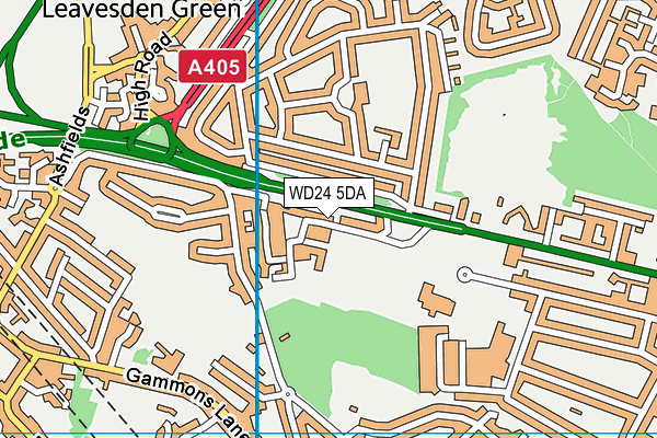 WD24 5DA map - OS VectorMap District (Ordnance Survey)