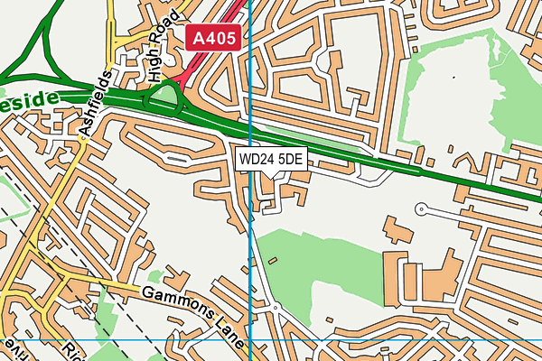 WD24 5DE map - OS VectorMap District (Ordnance Survey)