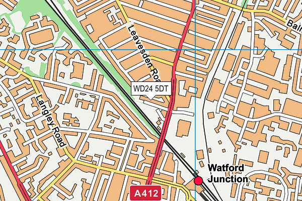 WD24 5DT map - OS VectorMap District (Ordnance Survey)