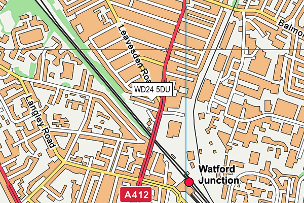 WD24 5DU map - OS VectorMap District (Ordnance Survey)