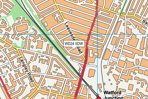 WD24 5DW map - OS VectorMap District (Ordnance Survey)
