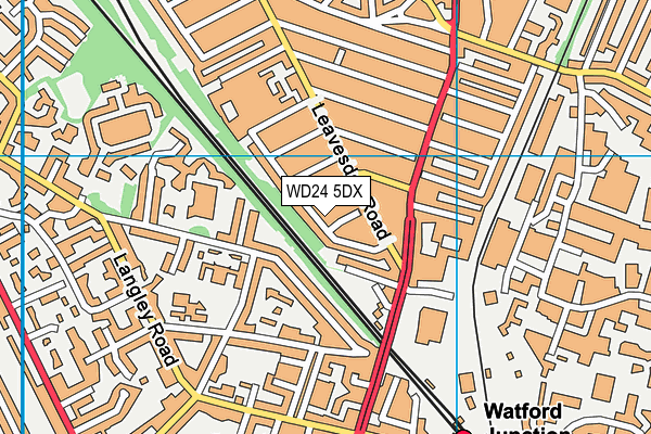 WD24 5DX map - OS VectorMap District (Ordnance Survey)