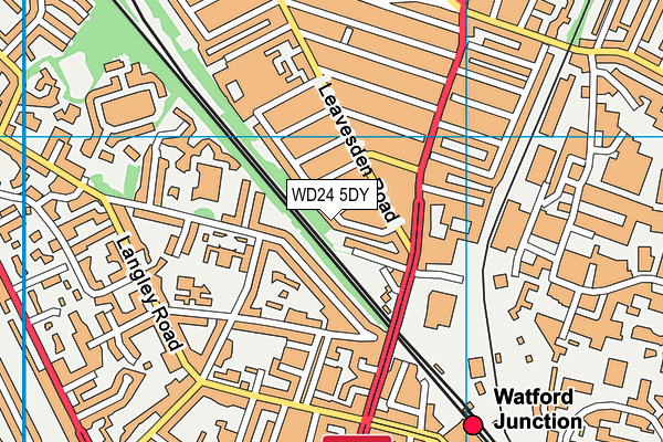 WD24 5DY map - OS VectorMap District (Ordnance Survey)