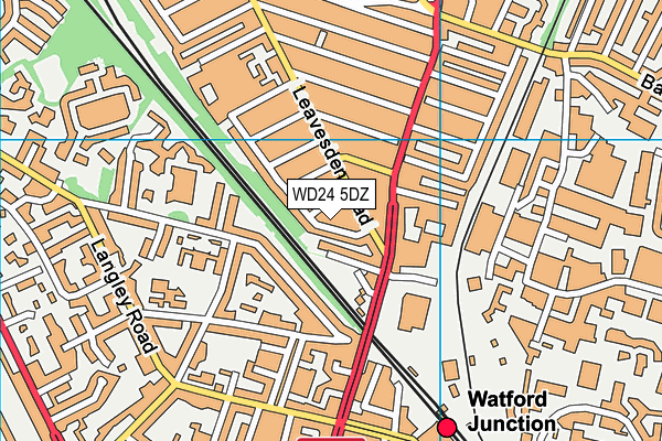 WD24 5DZ map - OS VectorMap District (Ordnance Survey)