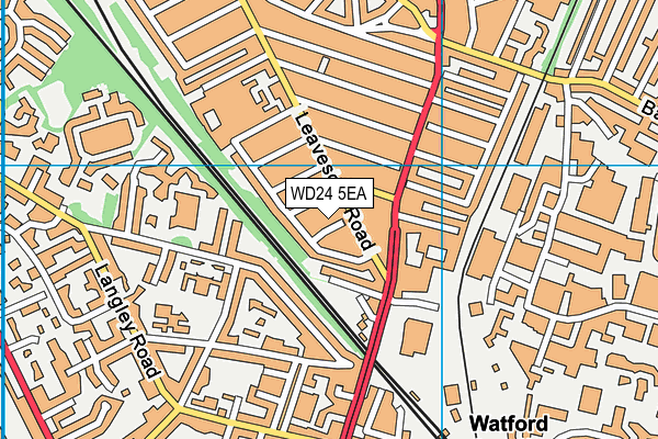 WD24 5EA map - OS VectorMap District (Ordnance Survey)