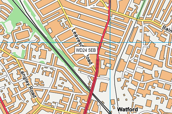 WD24 5EB map - OS VectorMap District (Ordnance Survey)