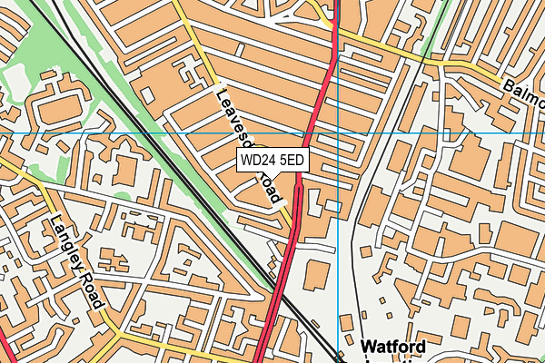 WD24 5ED map - OS VectorMap District (Ordnance Survey)
