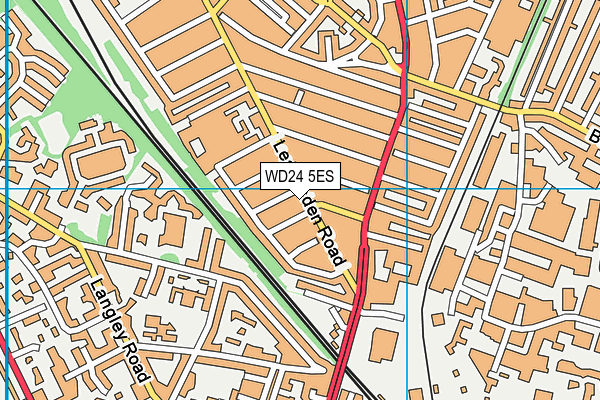 WD24 5ES map - OS VectorMap District (Ordnance Survey)