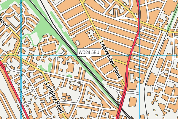 WD24 5EU map - OS VectorMap District (Ordnance Survey)