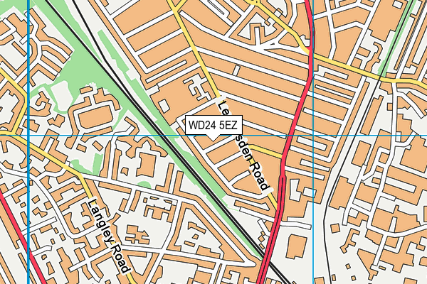WD24 5EZ map - OS VectorMap District (Ordnance Survey)