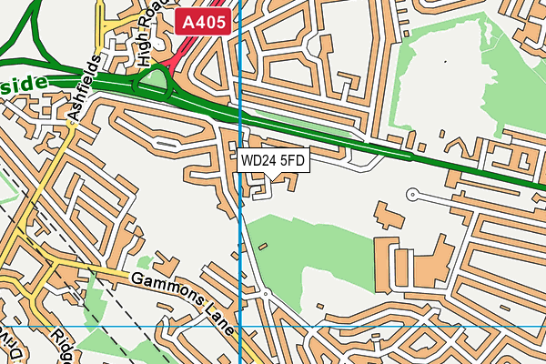 WD24 5FD map - OS VectorMap District (Ordnance Survey)