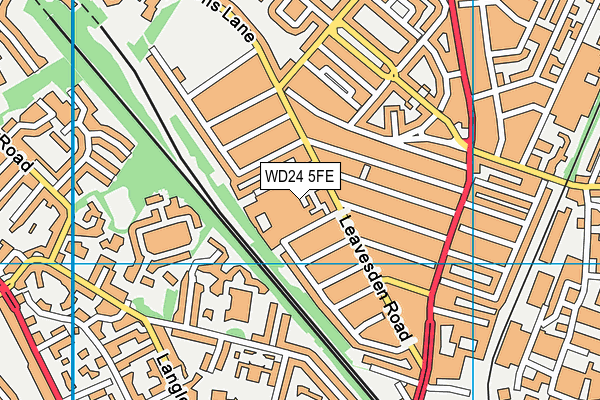 WD24 5FE map - OS VectorMap District (Ordnance Survey)