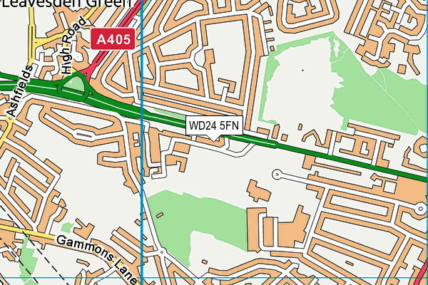 WD24 5FN map - OS VectorMap District (Ordnance Survey)