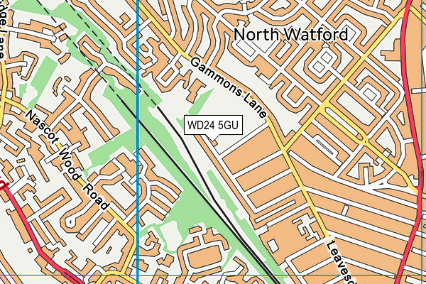 WD24 5GU map - OS VectorMap District (Ordnance Survey)