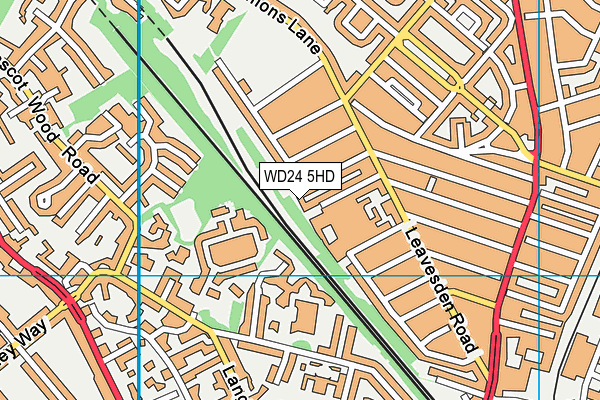 WD24 5HD map - OS VectorMap District (Ordnance Survey)