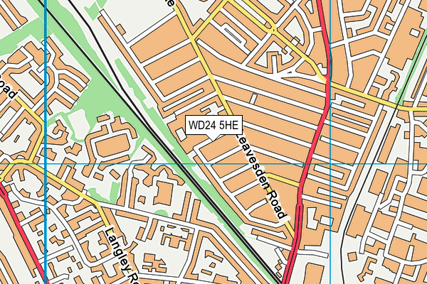 WD24 5HE map - OS VectorMap District (Ordnance Survey)