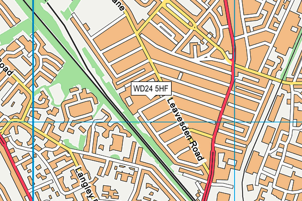 WD24 5HF map - OS VectorMap District (Ordnance Survey)