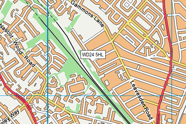 WD24 5HL map - OS VectorMap District (Ordnance Survey)