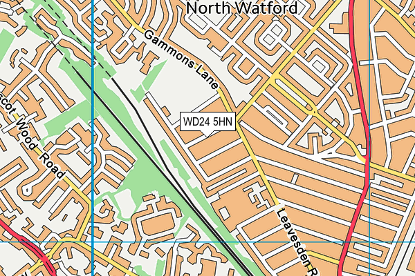 WD24 5HN map - OS VectorMap District (Ordnance Survey)