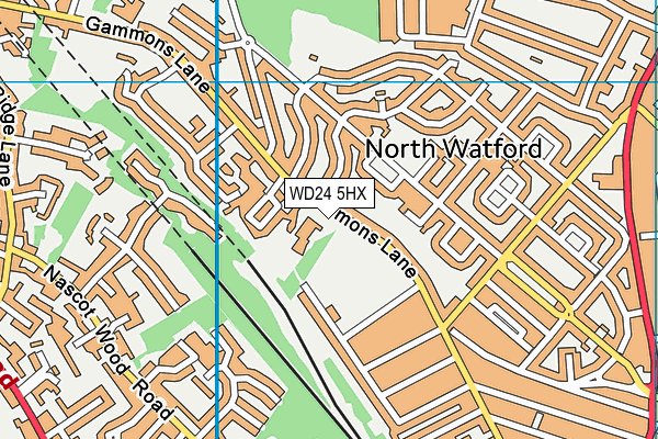 WD24 5HX map - OS VectorMap District (Ordnance Survey)