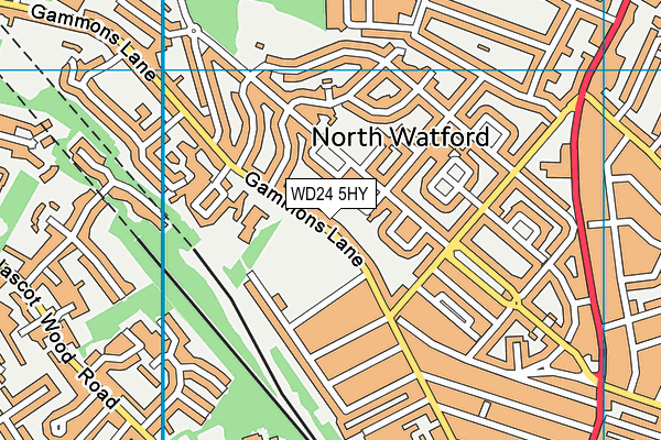 WD24 5HY map - OS VectorMap District (Ordnance Survey)