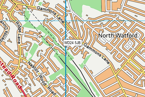 WD24 5JB map - OS VectorMap District (Ordnance Survey)