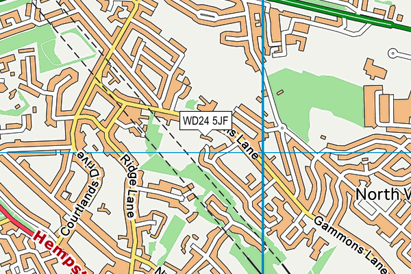 WD24 5JF map - OS VectorMap District (Ordnance Survey)