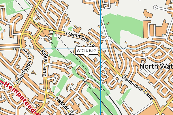 WD24 5JG map - OS VectorMap District (Ordnance Survey)