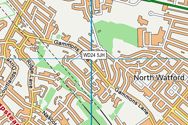 WD24 5JH map - OS VectorMap District (Ordnance Survey)