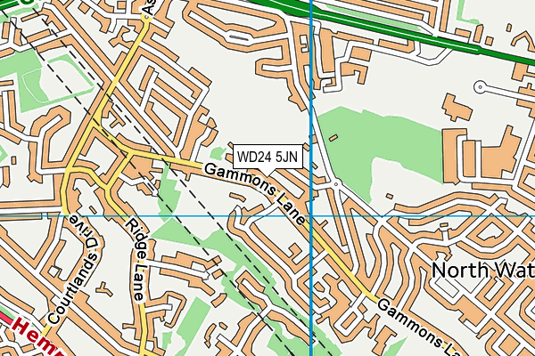 WD24 5JN map - OS VectorMap District (Ordnance Survey)