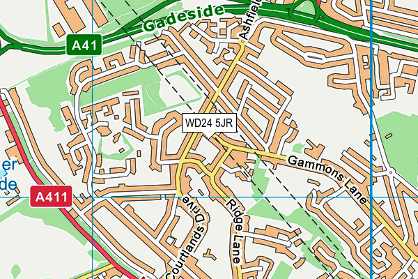 WD24 5JR map - OS VectorMap District (Ordnance Survey)