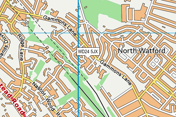 WD24 5JX map - OS VectorMap District (Ordnance Survey)