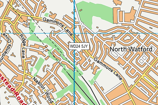 WD24 5JY map - OS VectorMap District (Ordnance Survey)