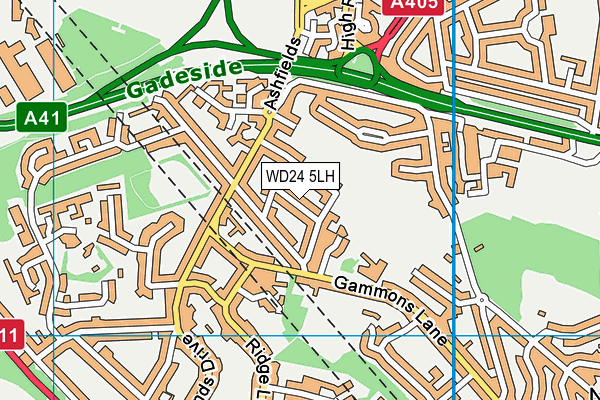 WD24 5LH map - OS VectorMap District (Ordnance Survey)