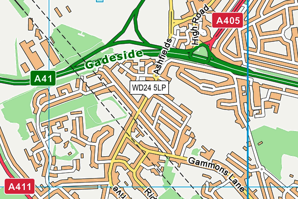 WD24 5LP map - OS VectorMap District (Ordnance Survey)