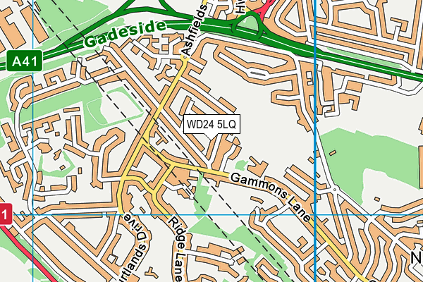 WD24 5LQ map - OS VectorMap District (Ordnance Survey)