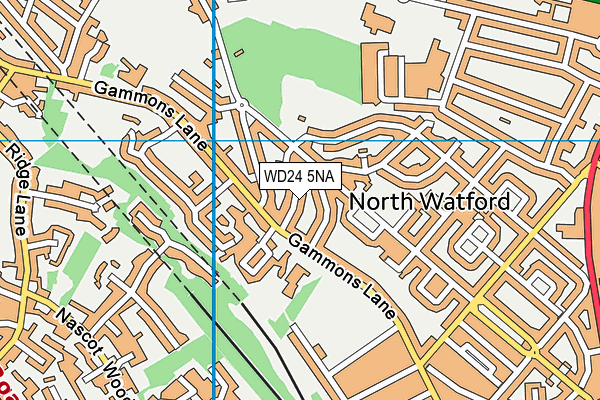 WD24 5NA map - OS VectorMap District (Ordnance Survey)
