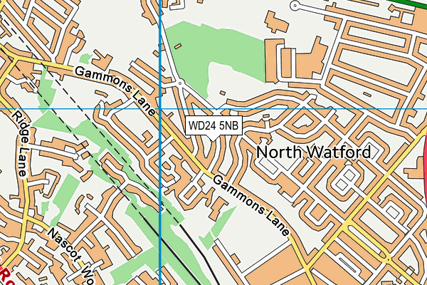 WD24 5NB map - OS VectorMap District (Ordnance Survey)
