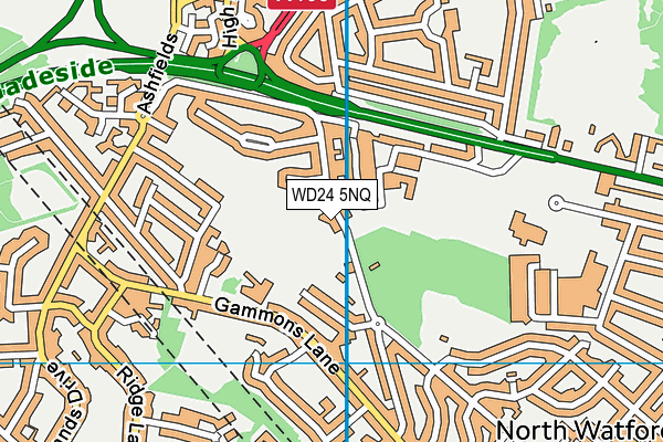 St Marks Church Hall map (WD24 5NQ) - OS VectorMap District (Ordnance Survey)