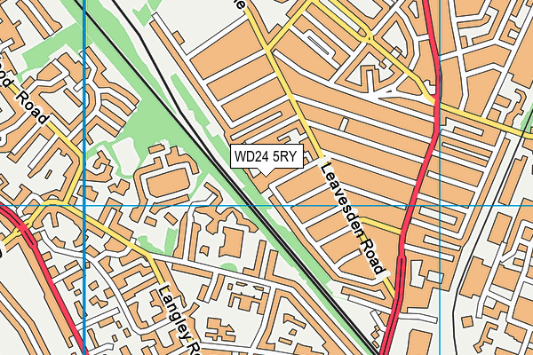 WD24 5RY map - OS VectorMap District (Ordnance Survey)