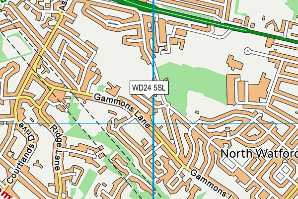 WD24 5SL map - OS VectorMap District (Ordnance Survey)