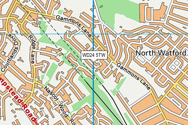 WD24 5TW map - OS VectorMap District (Ordnance Survey)